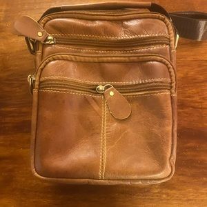 Genuine leather cross body bag